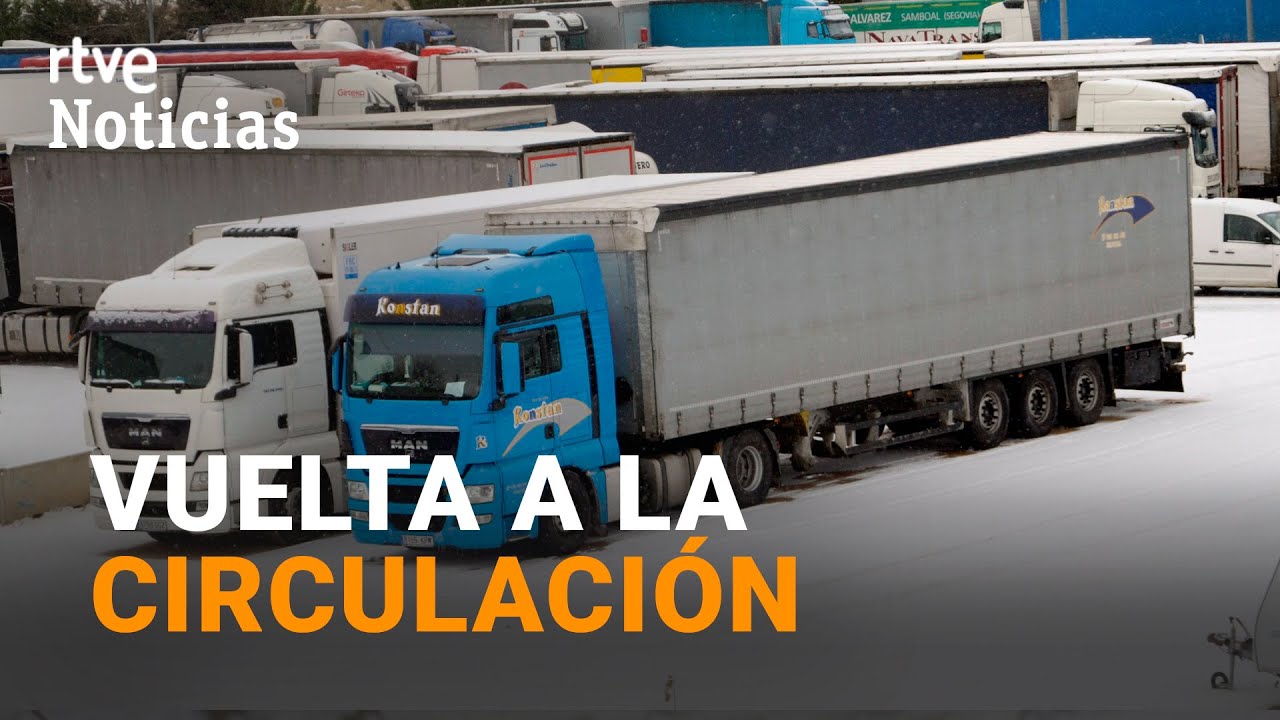 Los CAMIONEROS vuelven a CIRCULAR tras las retenciones por el TEMPORAL I RTVE