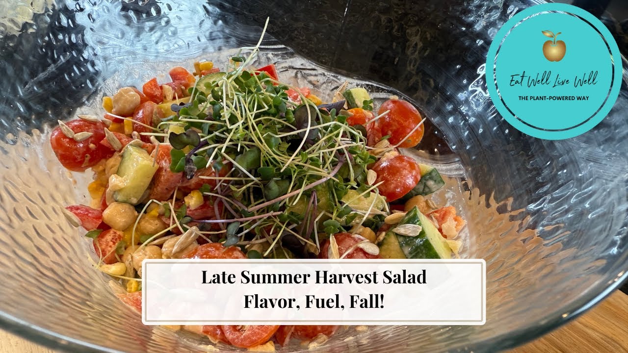Late-Summer Harvest Salad 🌱 Easy Vegan Recipe for Energy & Longevity To Kickstart Fall