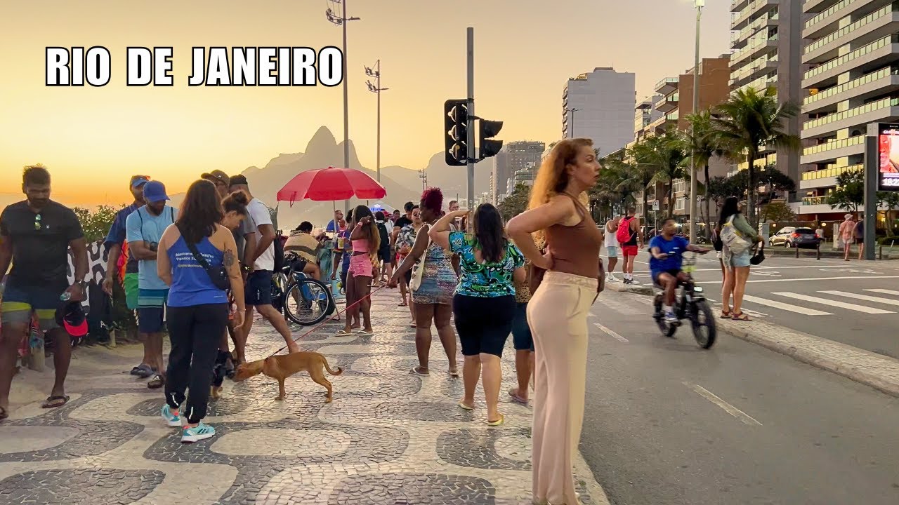 EVENING WALK ON IPANEMA BEACHFRONT — RIO DE JANEIRO, BRAZIL【4K】☀️🇧🇷