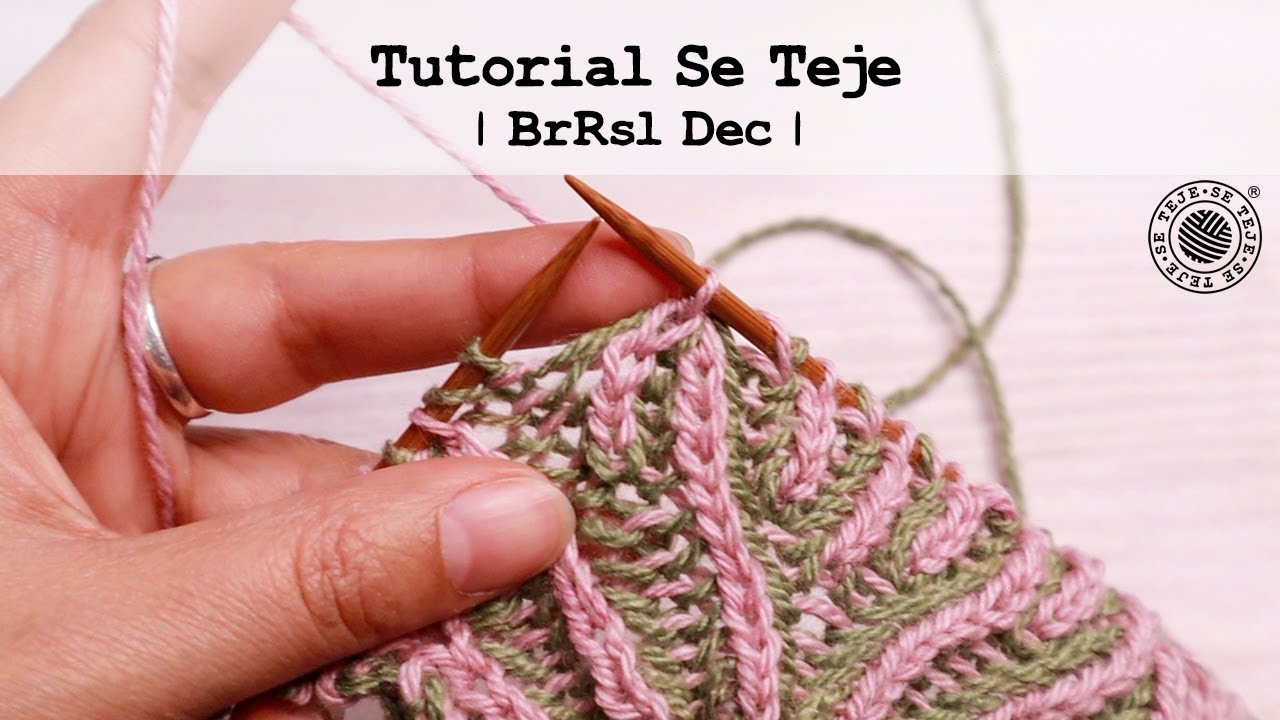 | Disminución en brioche inclinada a la derecha: brRsl dec | Tutorial Se Teje |