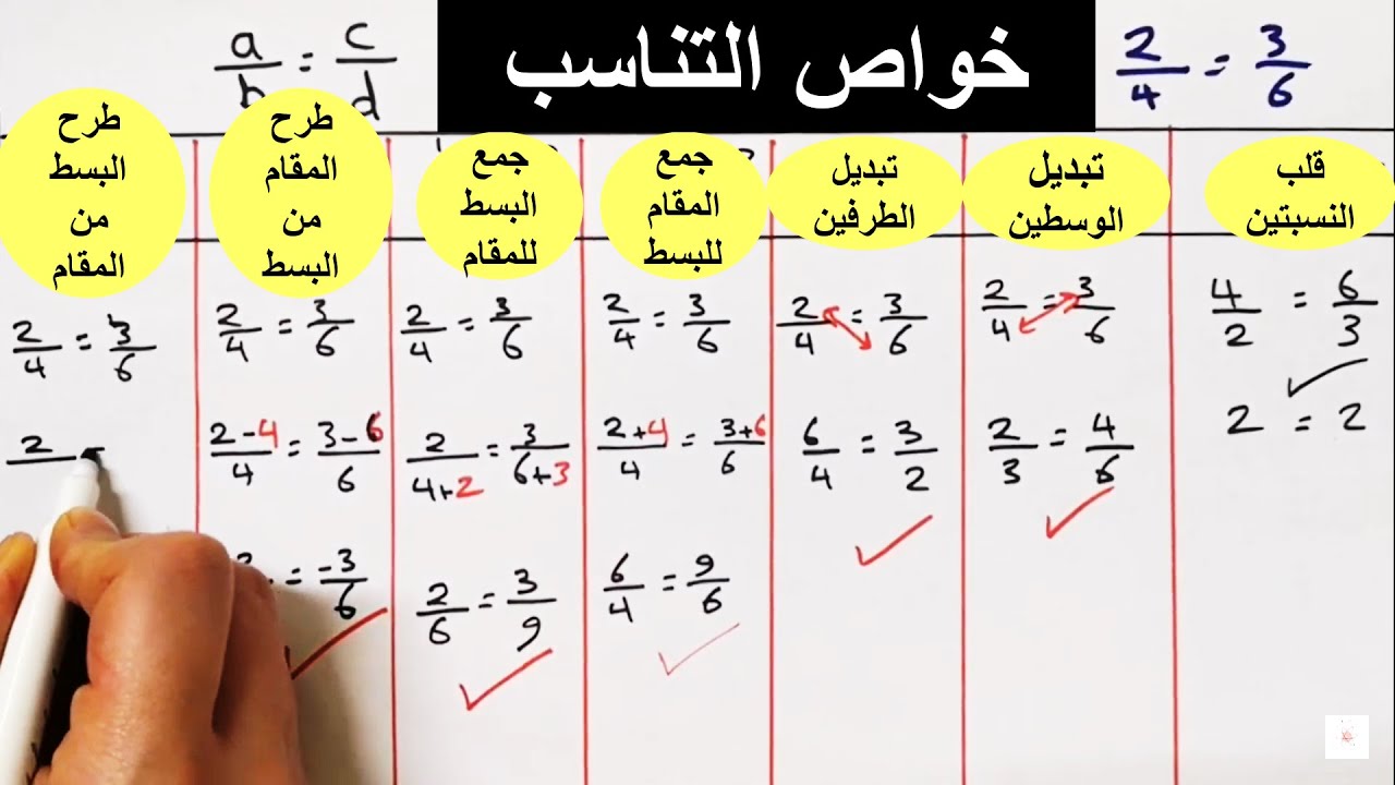 خواص التناسب | هندسة | تاسع إعدادي