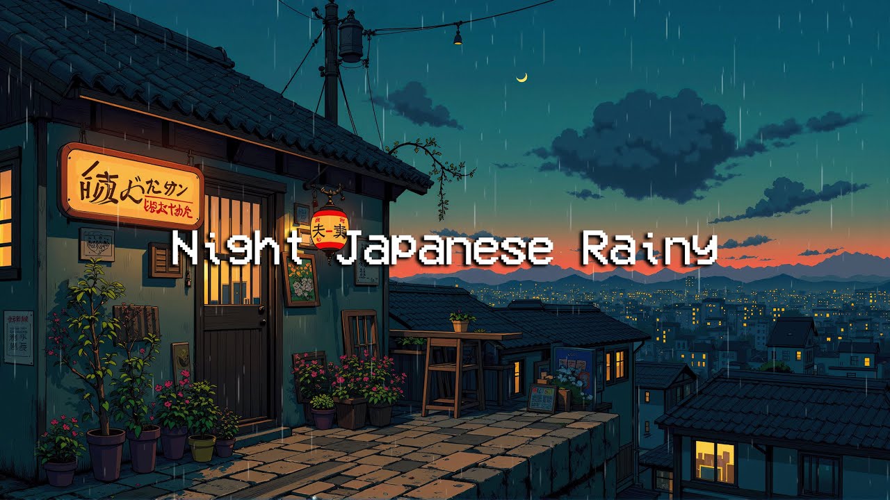 Night Japanese Rainy 🌧️ Rainy Lofi Sounds for Relax, Sleep Well, Healing Soul [ Lofi Music ]