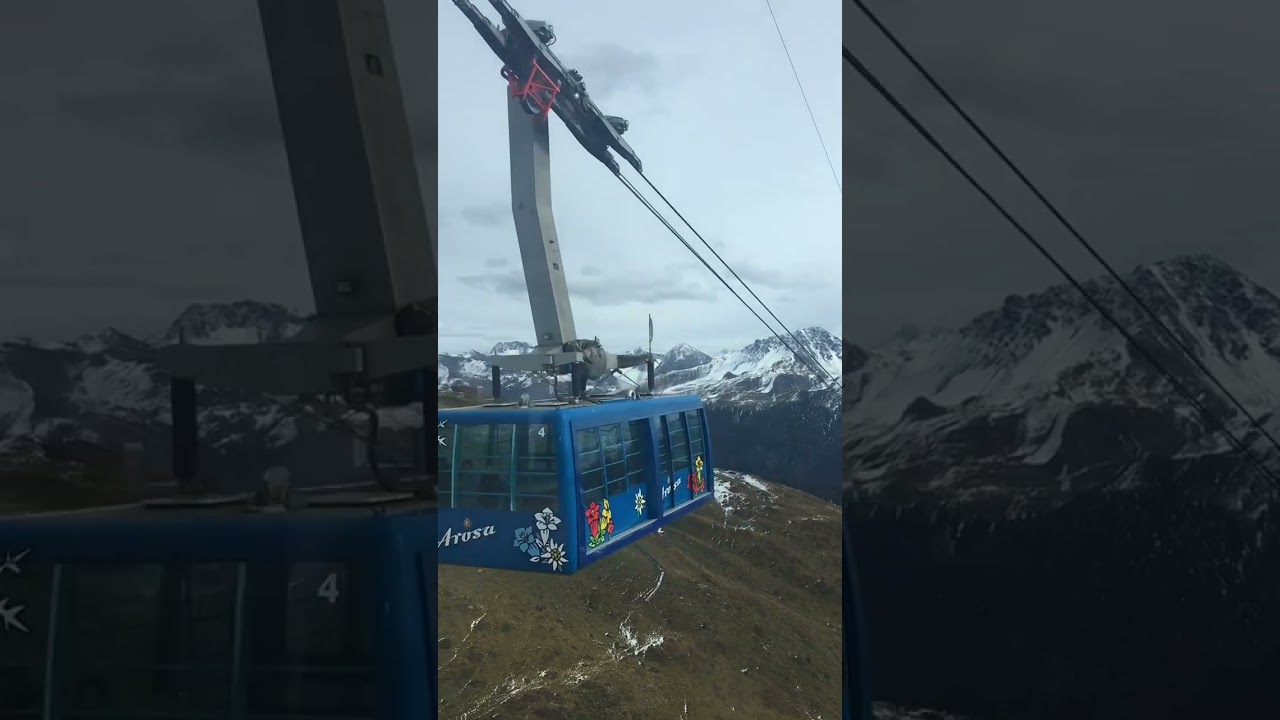 Arosa , Switzerland  Descending Cable Car 