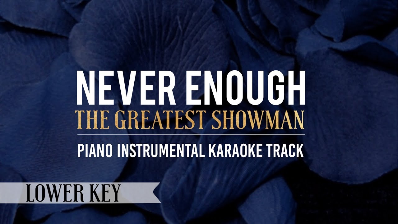 Never Enough (Lower Key) The Greatest Showman - Piano Instrumental Karaoke Track