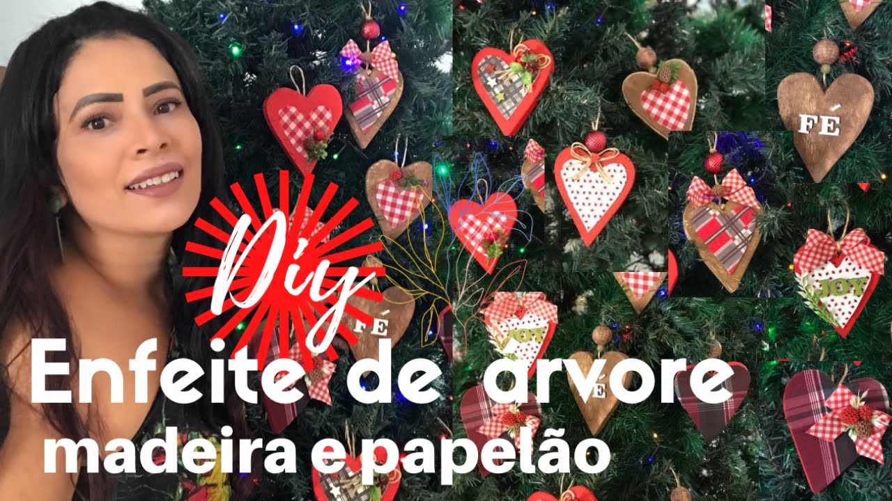 7 ENFEITES PARA A ÁRVORE DE NATAL USANDO PAPELÃO E MADEIRA NO ESTILO FARMHOUSE
