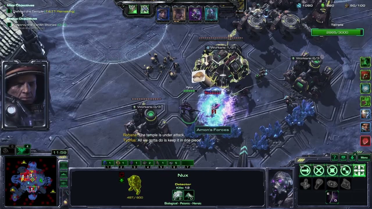 [Brutal 6+] Temple of the past, Tychus (P2) & Karax (P3), Transmutation/Mines/Blizzard/Agg. Deploy