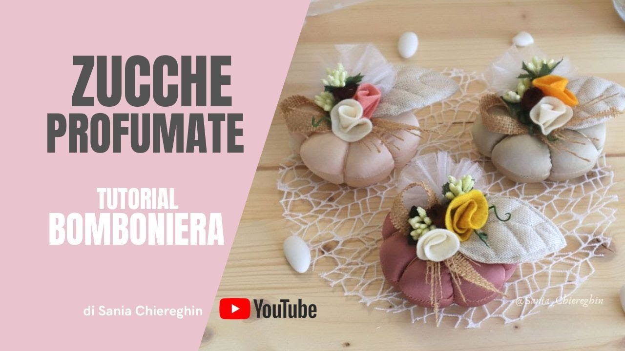 Bomboniera fai da te - zucca in tessuto profumata con decorazioni invernali fai da te, facile veloce