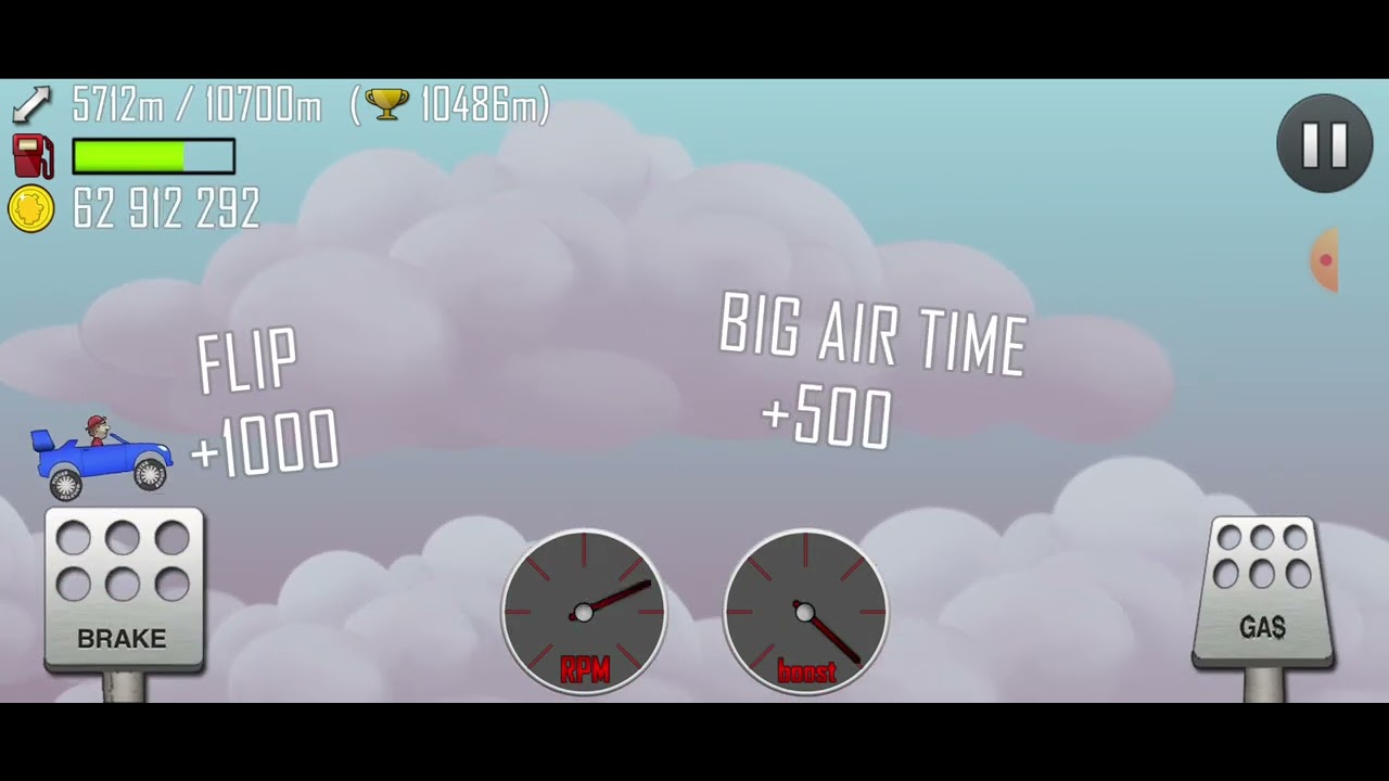 Hill Climb Racing: Rally Car - Rooftops 10607m (New Record)