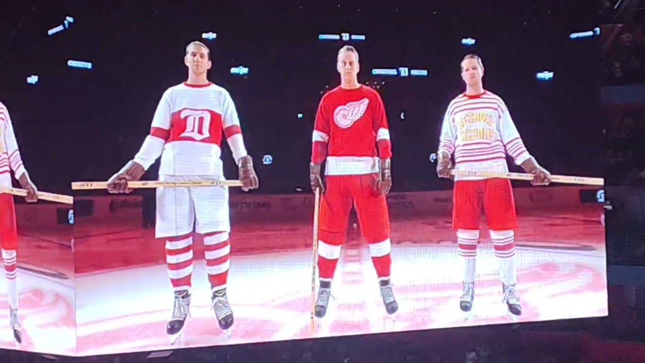 2025-26 Detroit Red Wings home opener Centennial Year intro & Player Introduction  10-9-2025