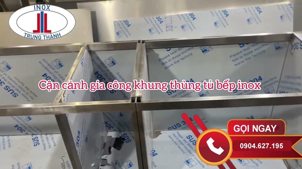 Tủ bếp inox được làm như thế nào? Quy trình gia công khung thùng tại Inox Trung Thành 