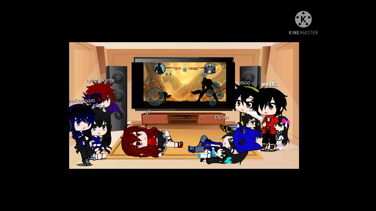 my friends react to shadow vs titan the final battle ||| gacha club by meganeil