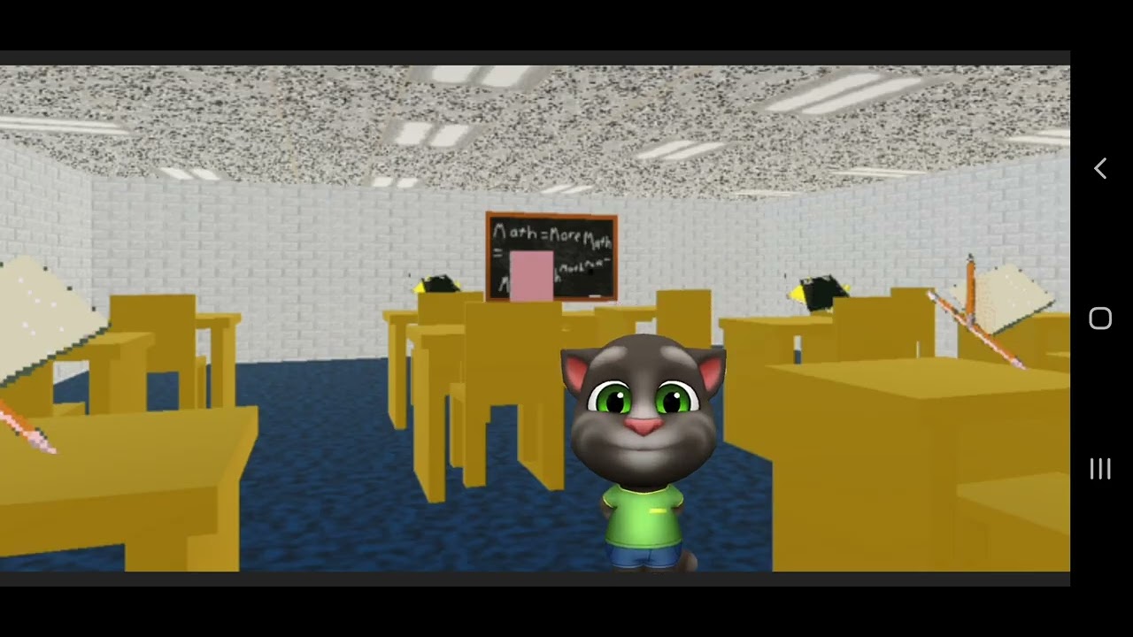 my talking tom friends is going to school baldi basic is doing math 7 notebook