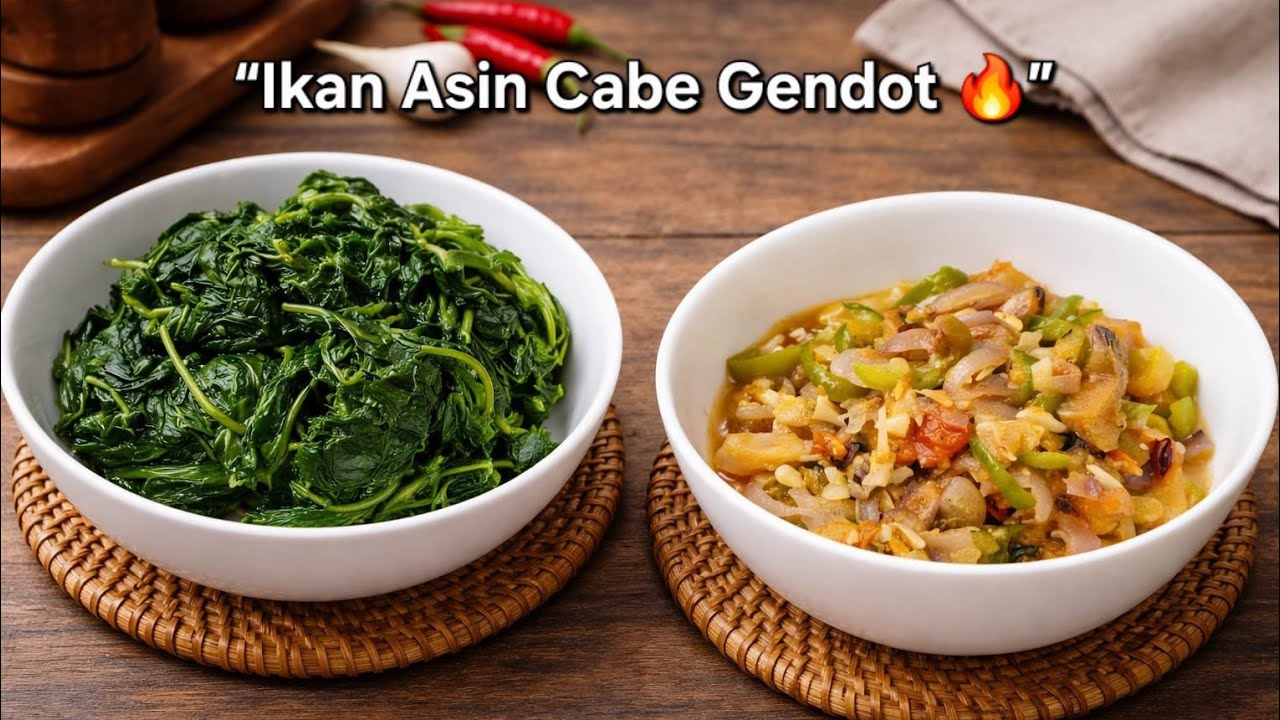 Cabe Gendot & Daun Singkong Rebus | Tanpa MSG