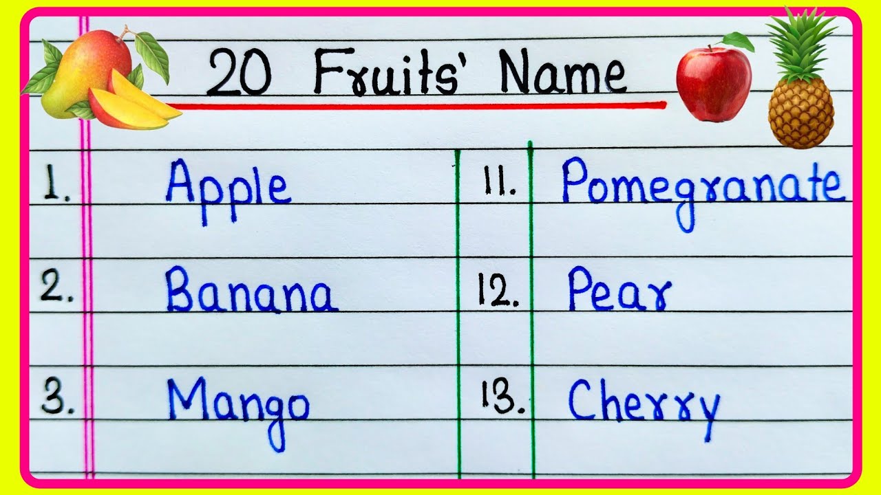 20 Fruits Name | Fruits Name | Fruits Name in English | Fruit Name | Falon ke naam