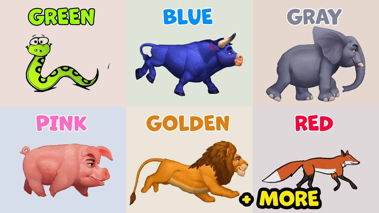 Colorful Animal Sounds Song 295 & More | Song For Babies | Purple Panda Rhymes