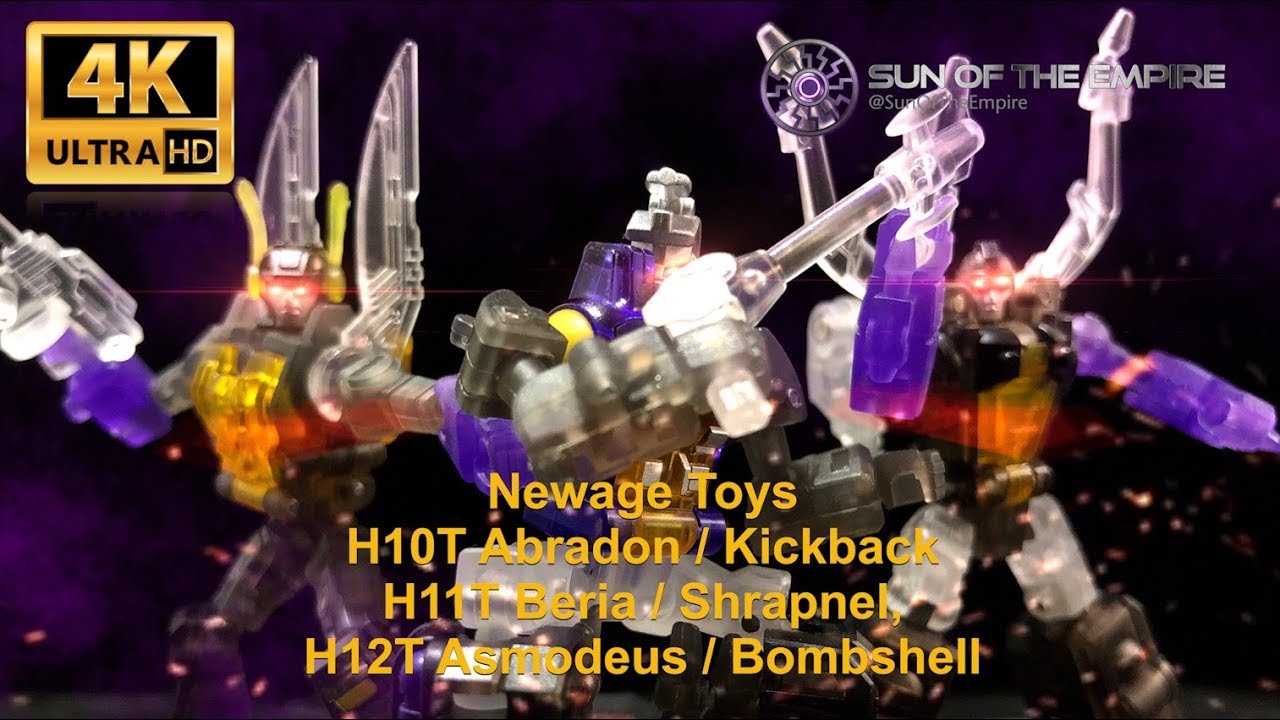 Newage Toys H10T Abradon / Kickback H11T Beria / Shrapnel, H12T Asmodeus / Bombshell Q.Review 135