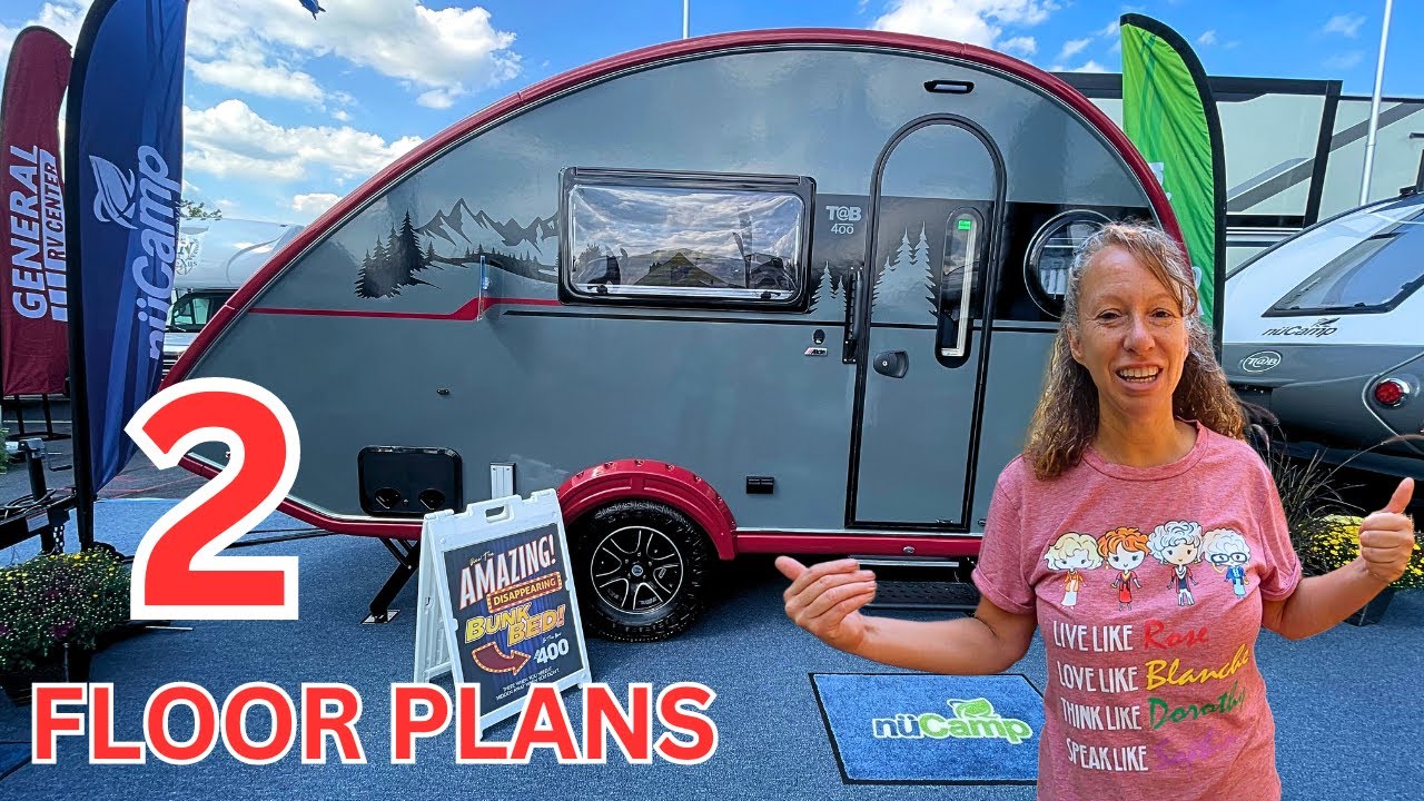 SMALL RV TRAILER LIVING at IT'S BEST NuCamp TAB 400 TWO FLOOR PLANS