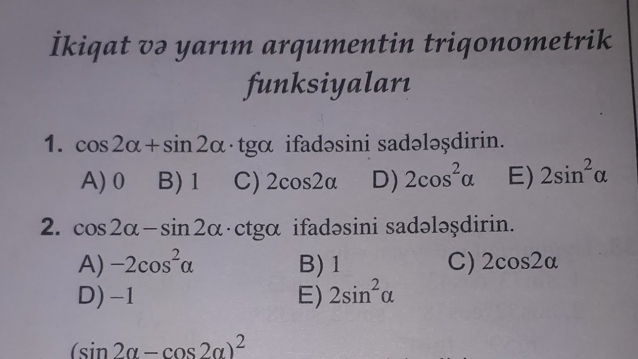 ikiqat və yarım arqumentin triqonometrik funksiyaları ( asan izah) 41-68.