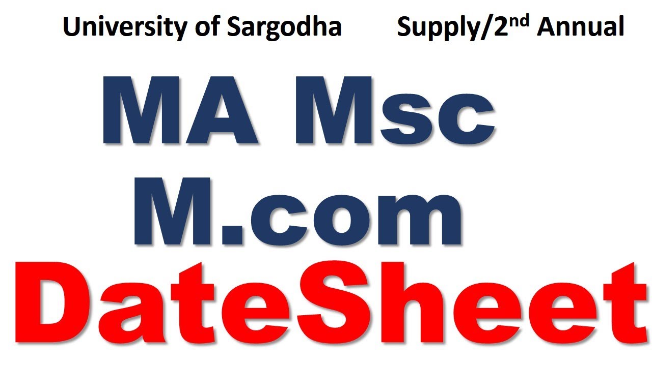 MA MSc Mcom part 2 Datesheet 2024#samedunews #exam #universityofsargodha #maexam2024 #mamscadmission
