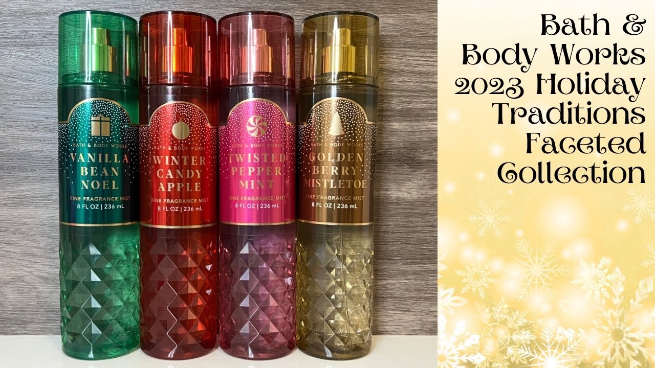 NEW Bath & Body Works 2023 Holiday Traditions 🎄 Faceted Collection Review w/ Golden Berry Mistletoe
