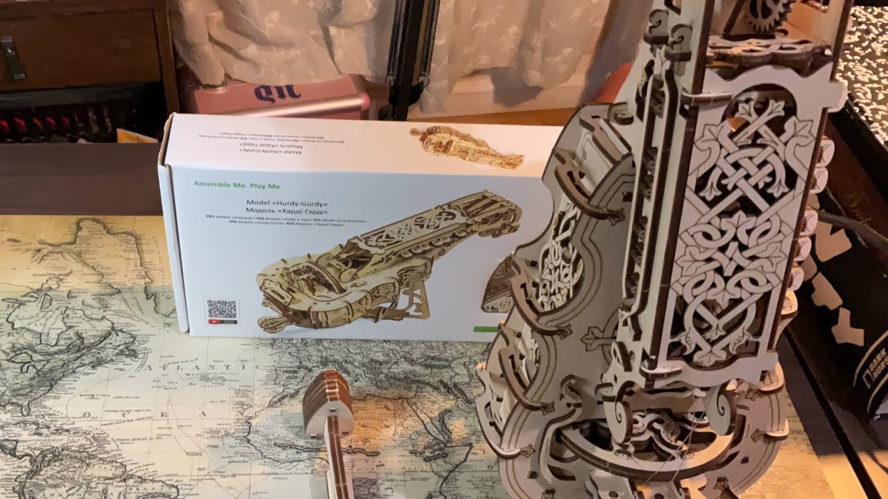 Ugears Hurdy-Gurdy Assembly Day 4 Stringing Up & Playing Music - Just Rest Your Eyes (JRYE#110)