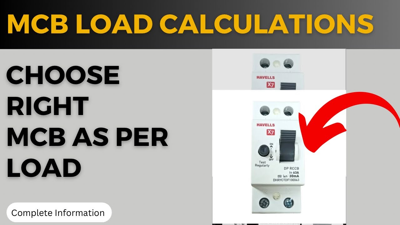 Mcb load calculations | How to choose mcb as per load | mcb calculations