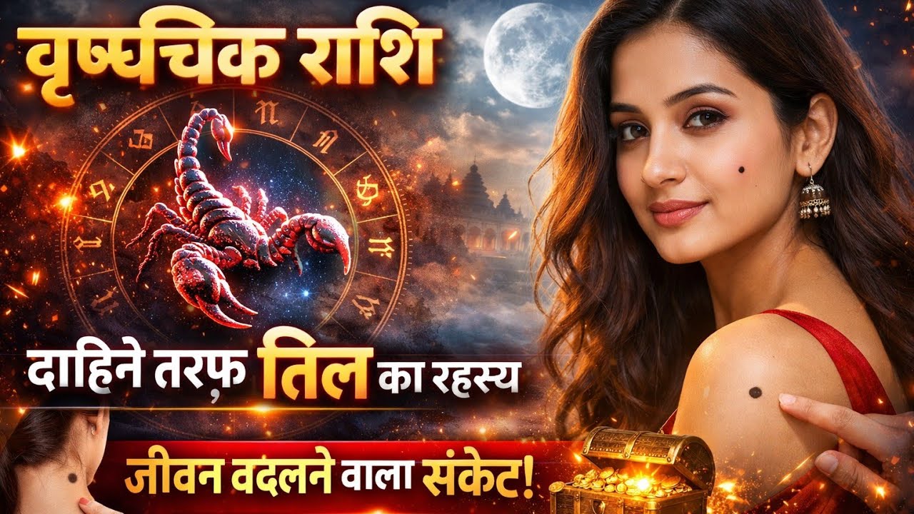 वृश्चिक राशि | दाहिनी तरफ तिल का रहस्य 😱 जीवन बदलने वाला संकेत |#astrology #scorpio 