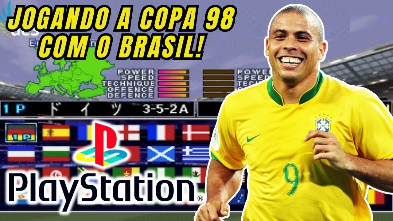 WINNING ELEVEN 3 - JOGANDO A COPA DO MUNDO COM O BRASIL | PS1 EMULADOR EPSX!