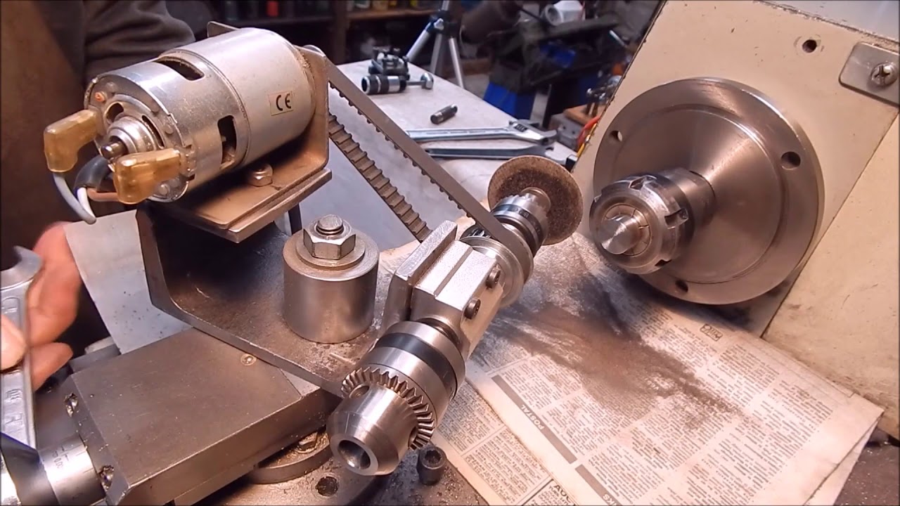 Cutting induction hardened steel on the lathe with a 775 DC hobby motor and spindle