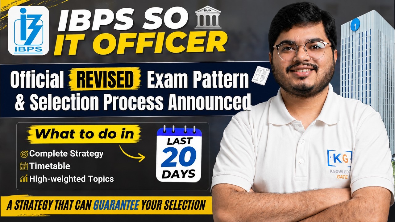 IBPS SO IT Officer 2026 New Pattern | Final 20-Day Strategy for 29 Aug Prelims