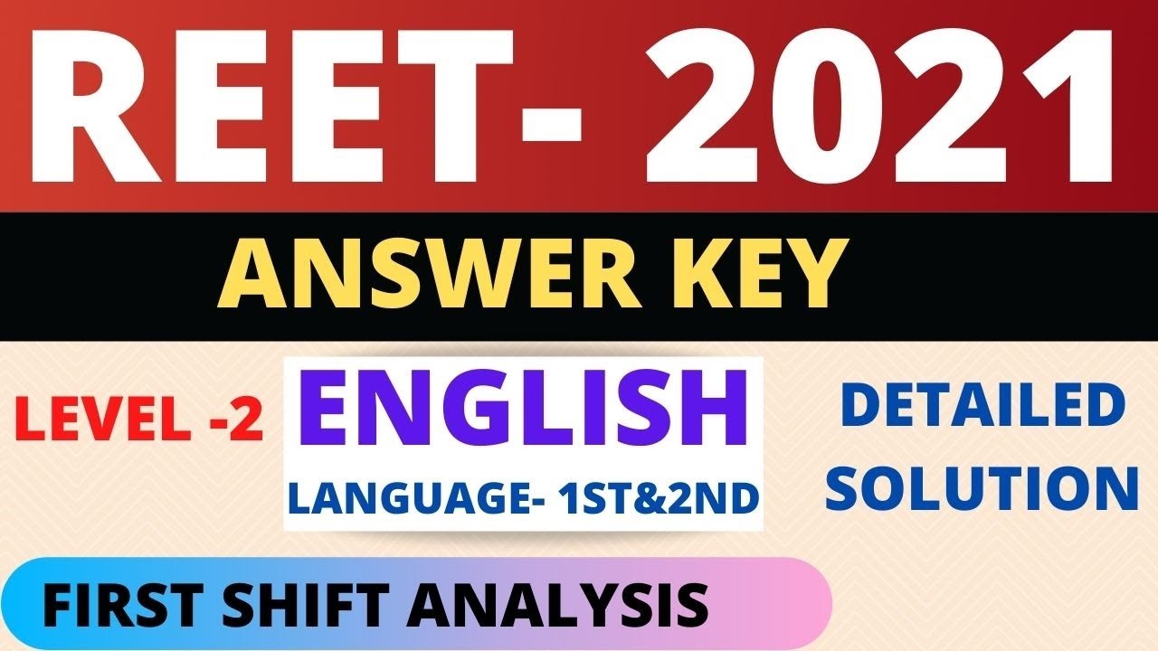Reet Level 2 Answer key 2021|English Language 1&Level 2 Answer key 2021|Reet English Answer key 2021