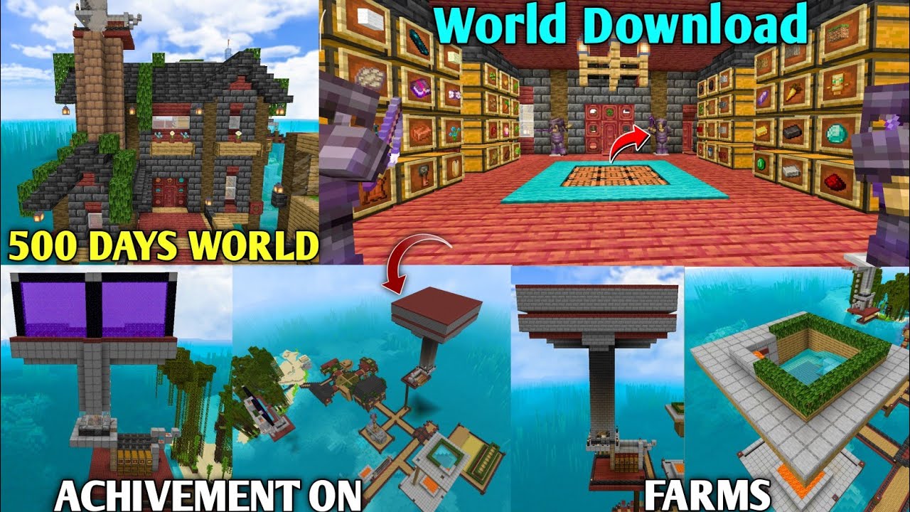 Best 500 Days Survival World For Minecraft PE 1.26 | Minecraft World Download