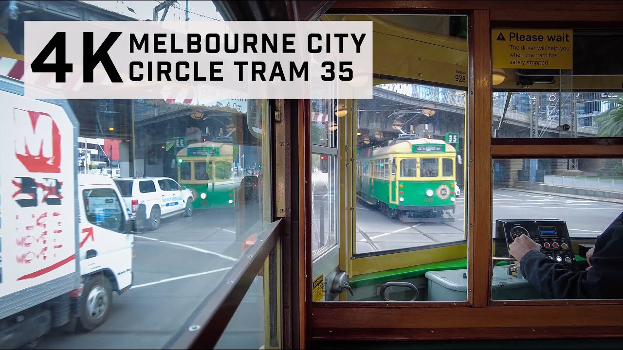 Melbourne Tram #35 Full City Circle Loop (4K)