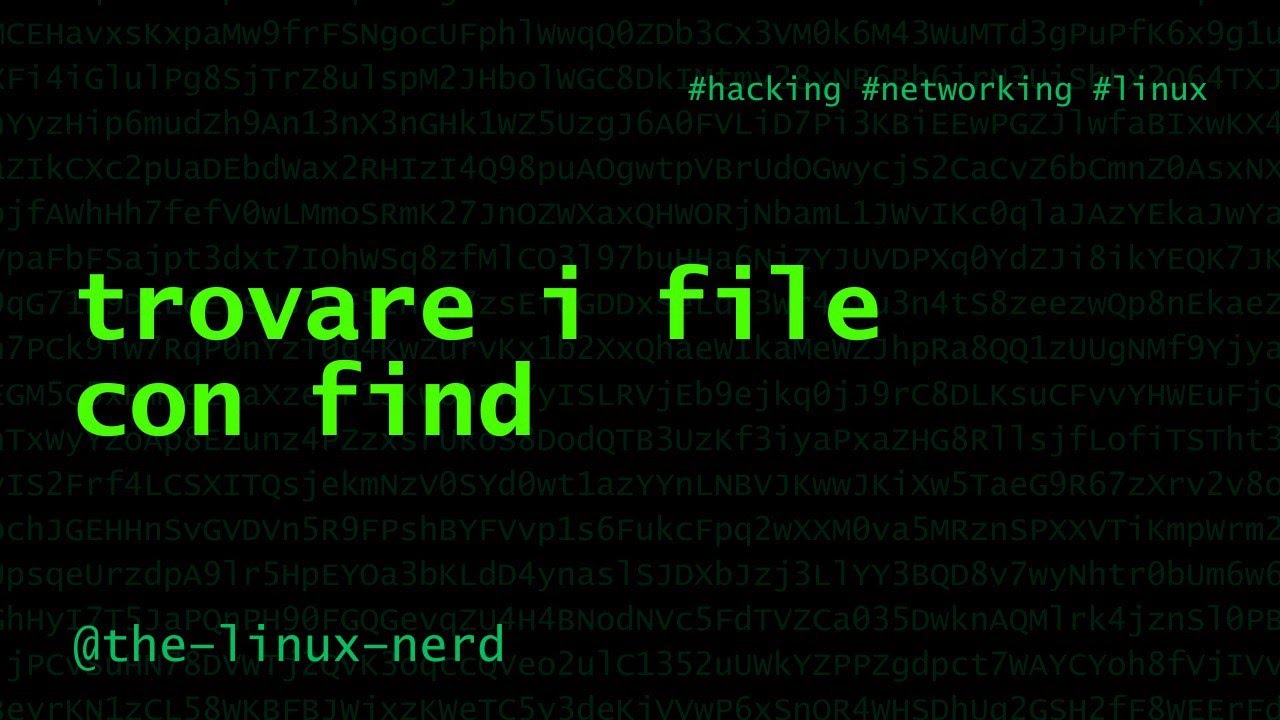 GNU/Linux: trovare i file con find