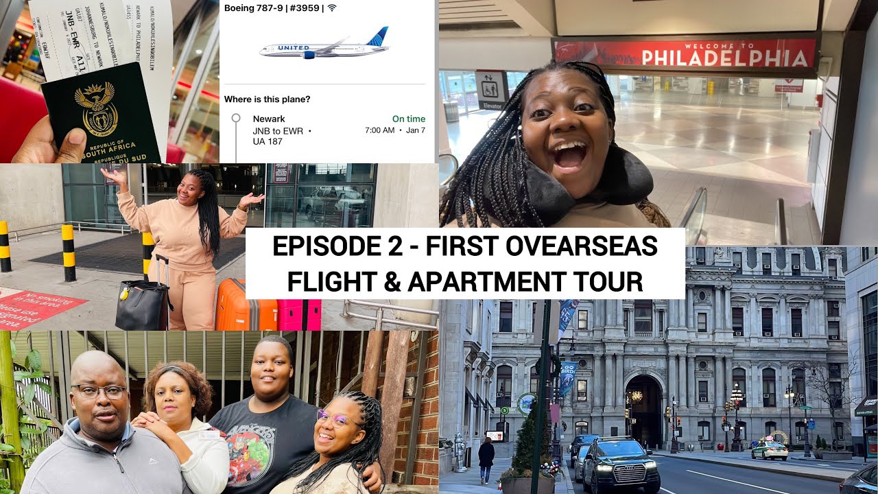 Episode 2  - #NokuhleInAmerica | First Overseas Flight ✈️🇺🇸& Apartment Tour 🏣✨