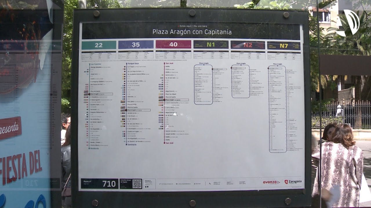 Zaragoza estrena plano de su red de autobuses y asigna un color a cada línea