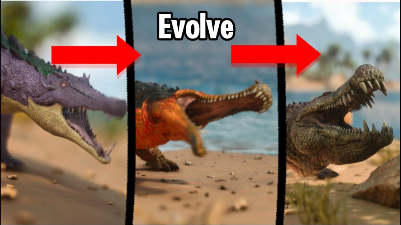 The Deinosuchus progression line | play as Dino | Ark survival ascended