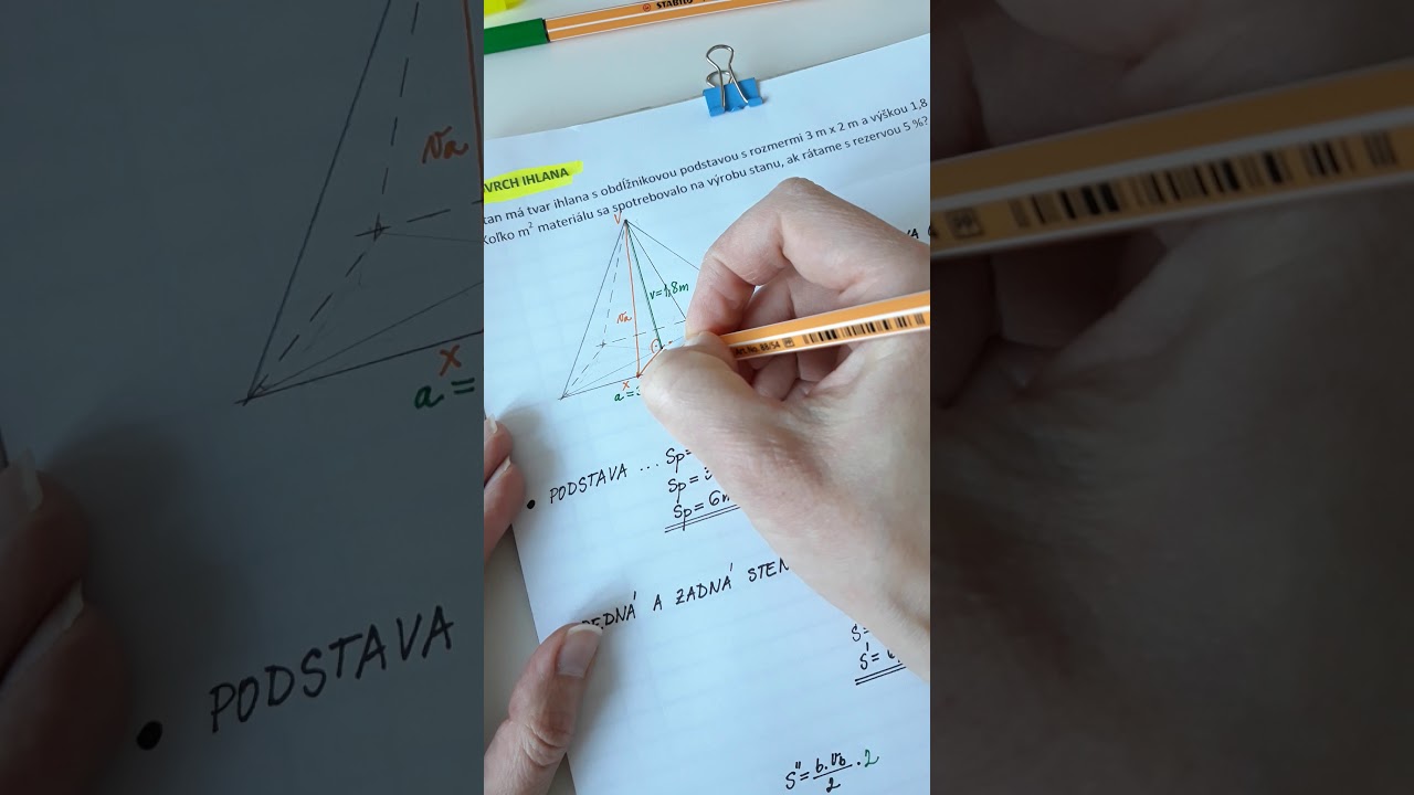 M9 - povrch ihlana - podstava - obdĺžnik