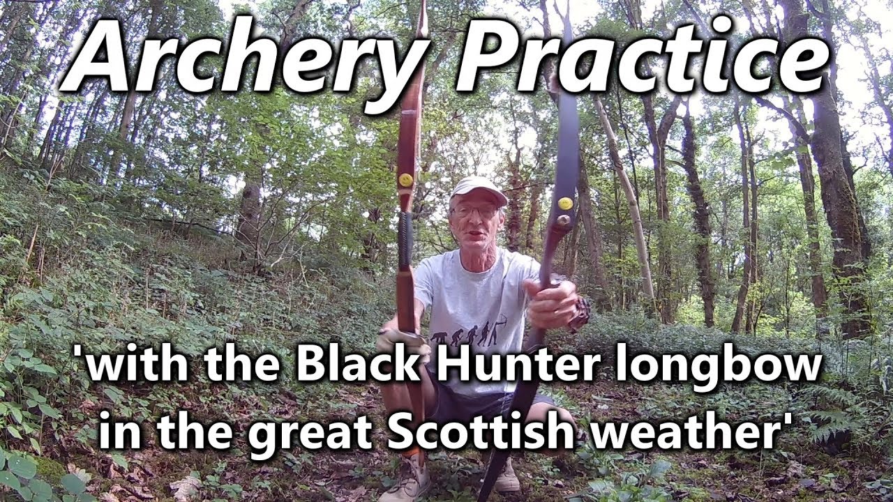 Archery Practice with the Black Hunter Longbow in the great Scottish weather