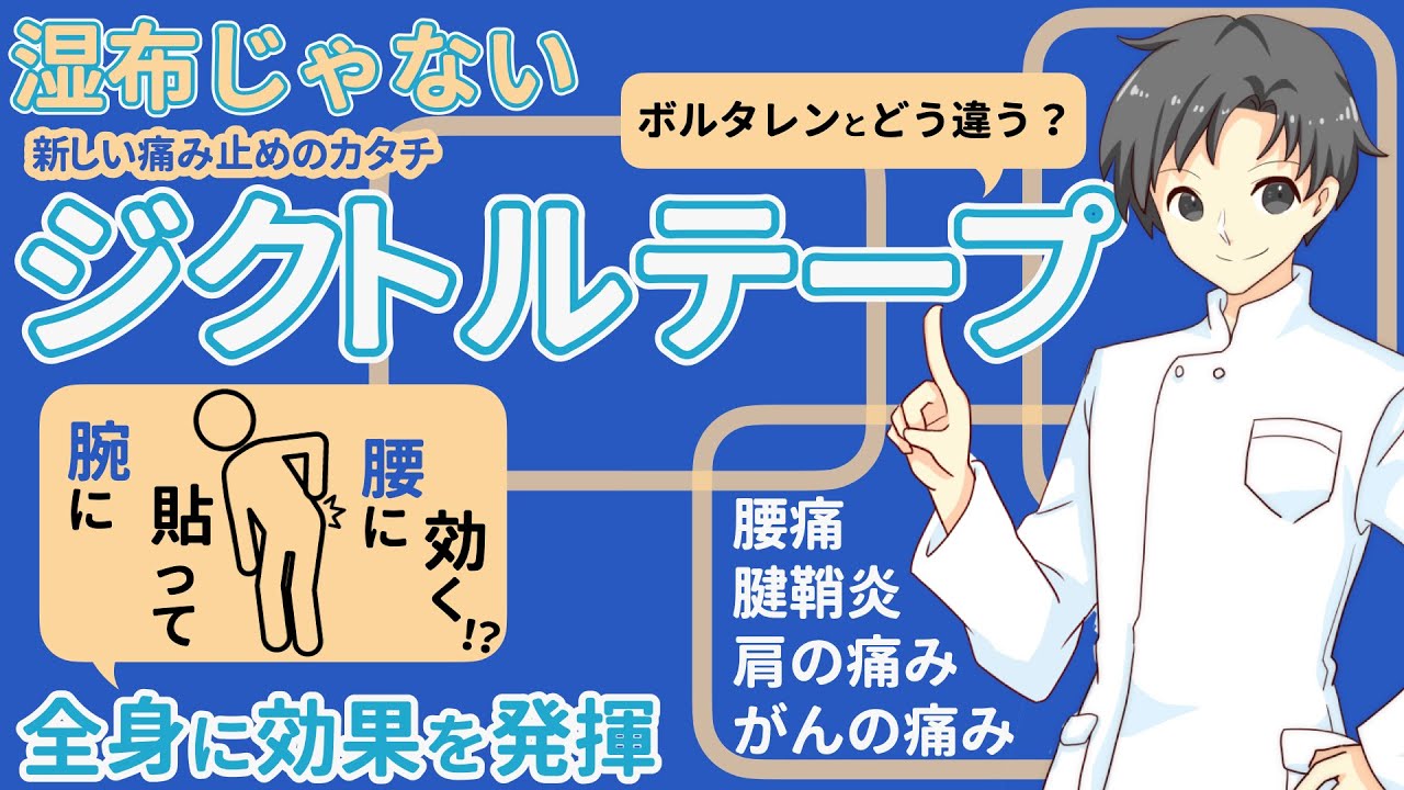 【新しい痛み止め】ボルタレンと同じ成分の全身作用型の貼付剤｜ジクトルテープの特徴と注意点【薬剤師が解説】