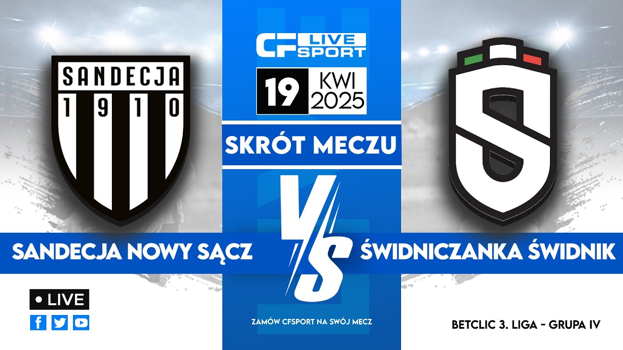 Skrót 🎬 | Sandecja Nowy Sącz - Świdniczanka Świdnik | 19.04.2025 | Betclic 3. liga 🏆