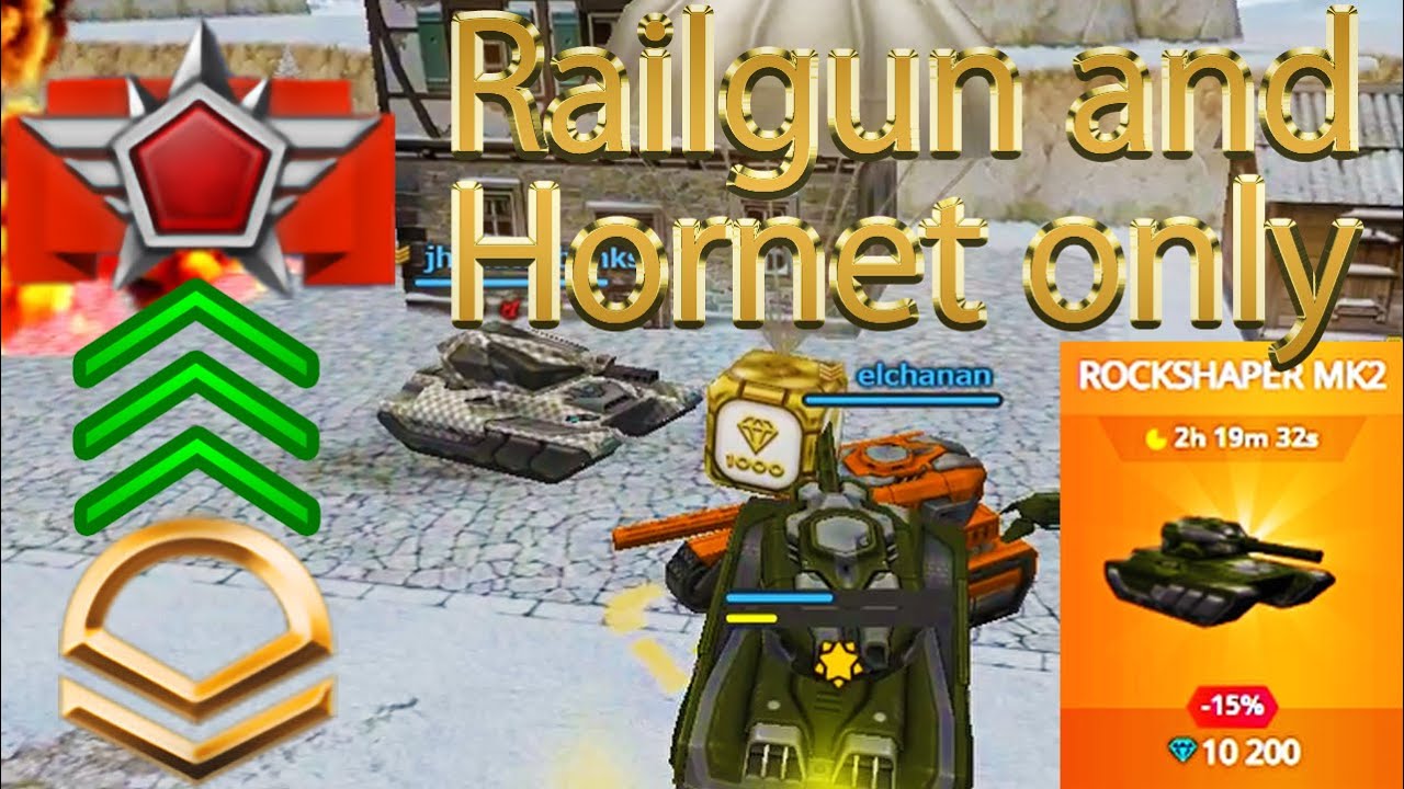 Tanki Online Road To Legend Only Railgun Hornet No Buying #1 - First Gold & Buying Rockshaper kit!?
