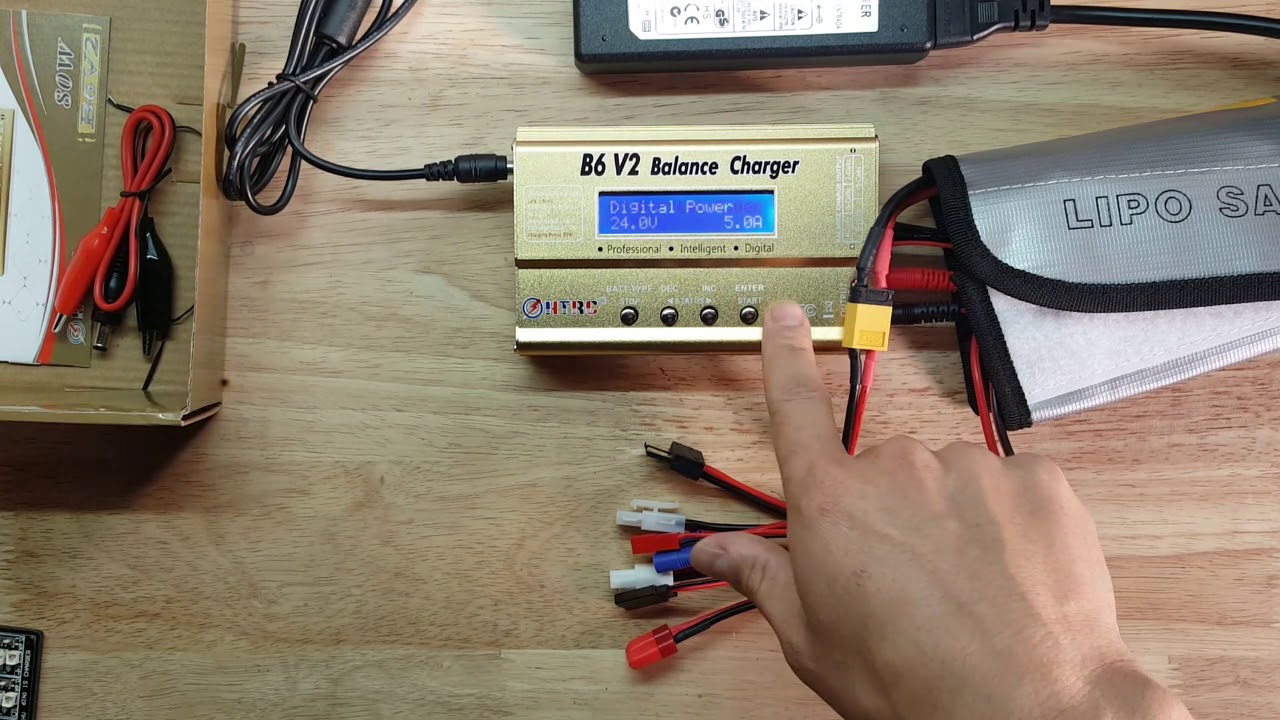 HTRC B6 V2 LiPo Charger Balance Discharger 1S-6S Digital Battery Pack Charger