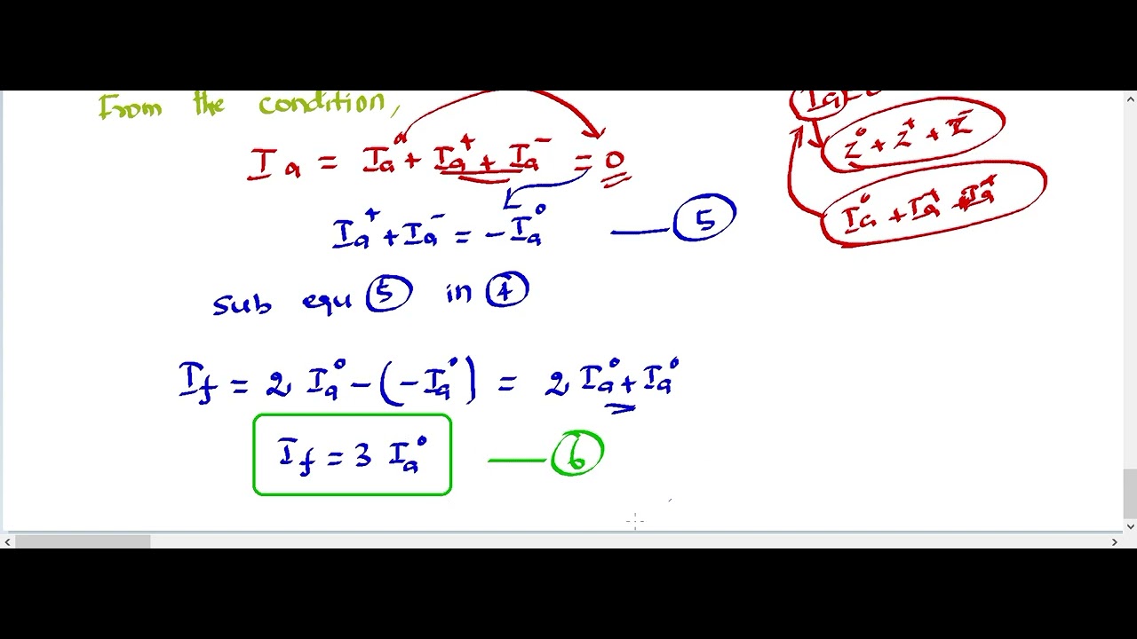 Double Line to Ground Fault (L-L-G Fault) Derivation in power system analysis