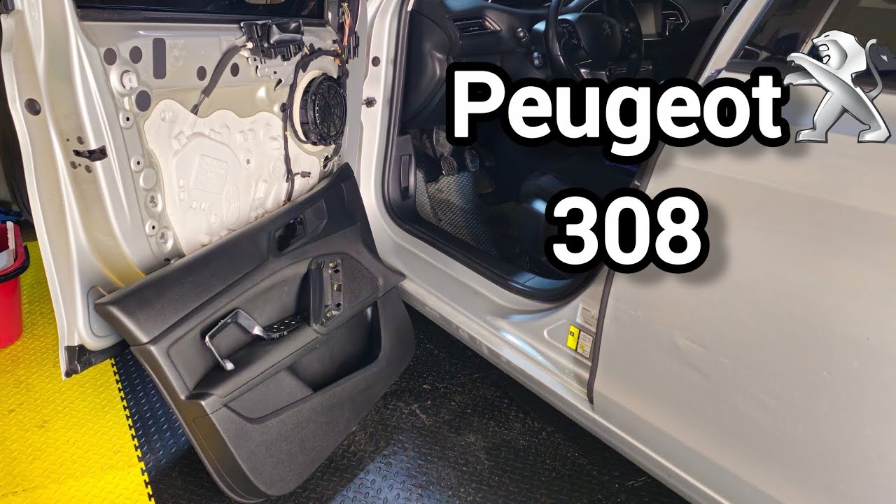 Розбирання дверей на Пежо 308 (Peugeot 308) door cart remove