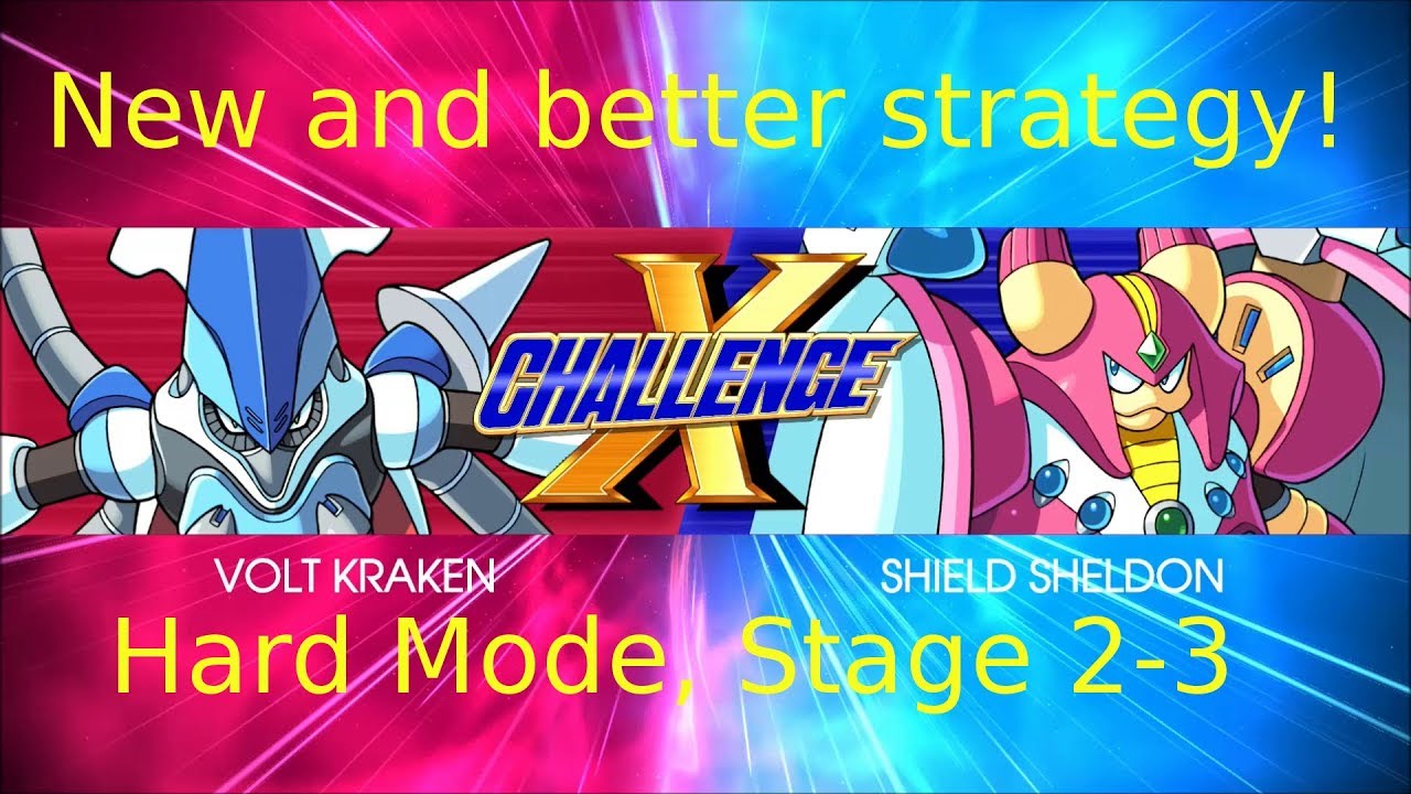X Challenge, Hard Mode! New strategy: Volt Kraken and Shield Sheldon! Mega Man X Legacy Collection
