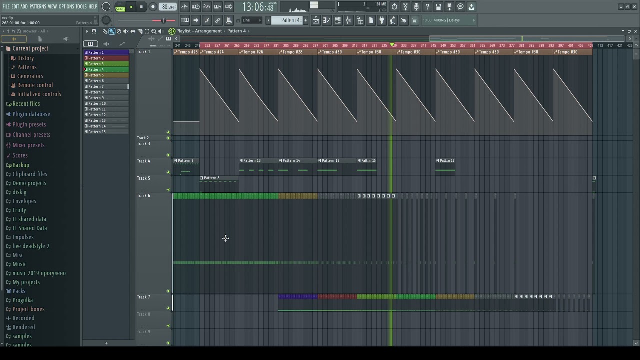 tempo slides from 160 bpm to 1/32 bpm