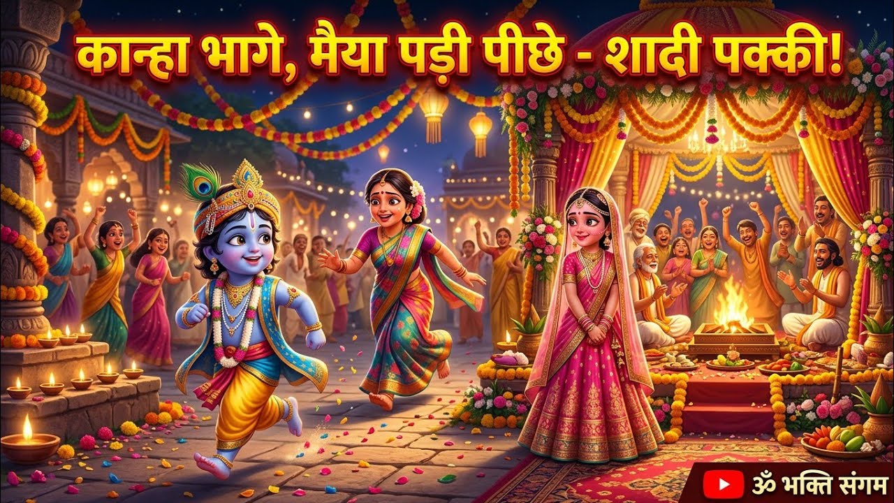 कान्हा भागे, मैया पड़ी पीछे – शादी पक्की! 😂💍 | राधा कृष्ण विवाह की मजेदार कथा@bhaktipath