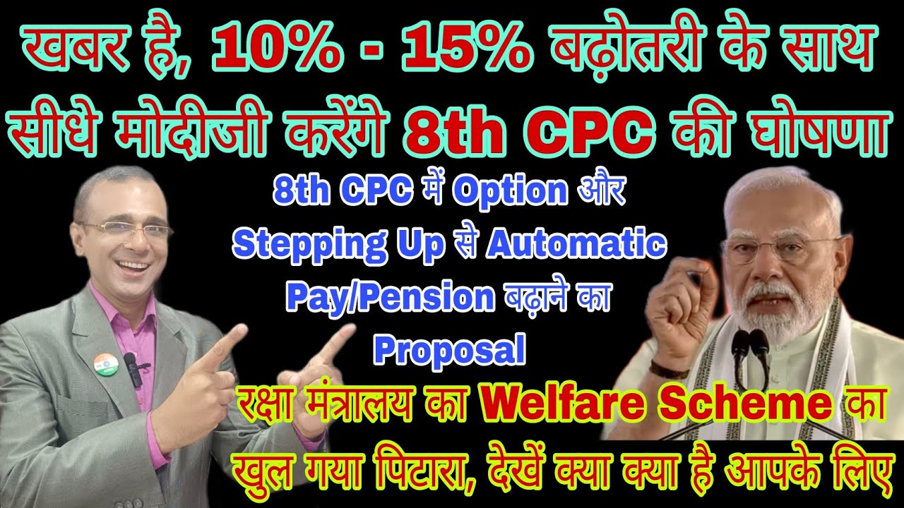 Modiji करेंगे 10% से 15% बढ़ोतरी के साथ 8th CPC का ऐलान! 8th CPC में Option और Stepping Up का मौका