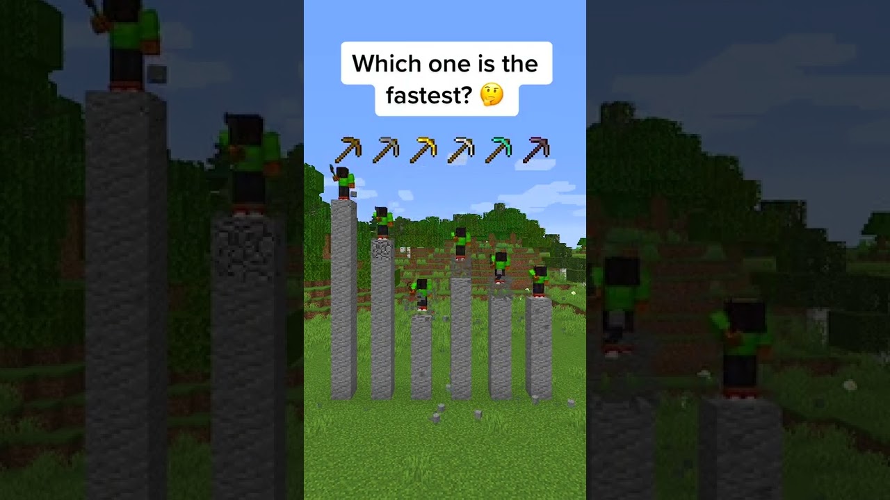 Which Minecraft Pickaxe is Faster? #shorts